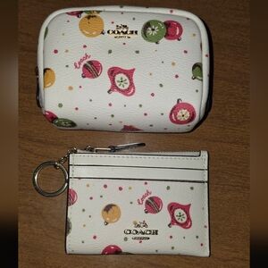 Coach Ornament Mini Cosmetic Bag & Mini ID Wallet